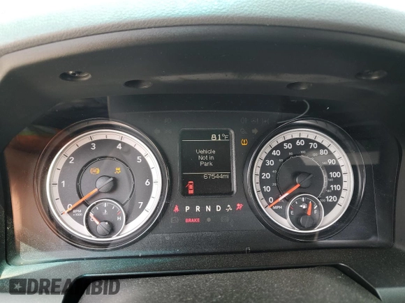 2019 Ram 1500 Tradesman with VIN 1C6RR6FG6KS574296, listed as a Copart auction lot 61586525 with 67,544 mi miles and Salvage title. Bid and sale history available at DreamBid. Image 9.