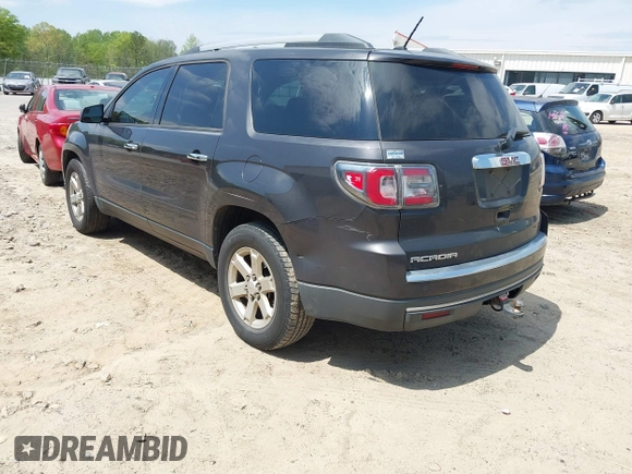 2014 GMC Acadia SLE with VIN 1GKKRPKD3EJ105743, listed as a IAAI auction lot 42014437 with 257,460 mi miles. Bid and sale history available at carsss.com. Image 3.
