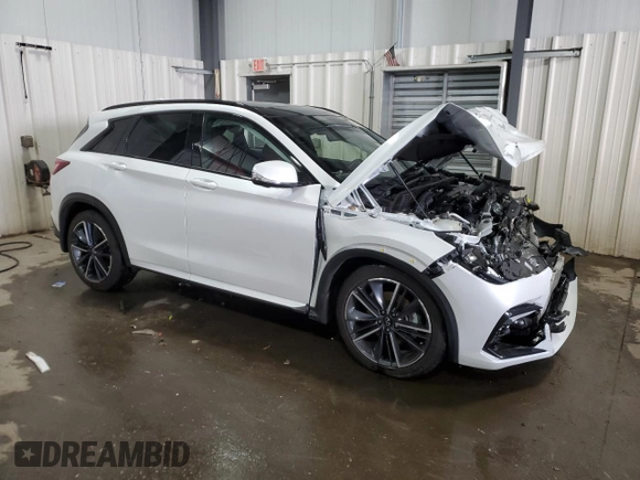2023 Infiniti QX50 Sport with VIN 3PCAJ5FB2PF116724, listed as a Copart auction lot 88275485 with Not Provided miles and Salvage Title. Bid and sale history available at DreamBid. Image 4.