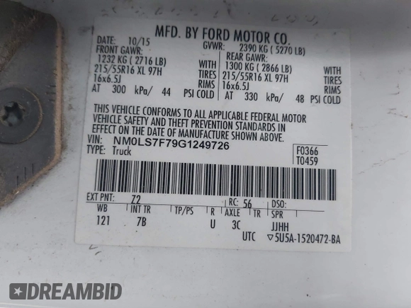2016 Ford Transit Connect XLT с VIN NM0LS7F79G1249726, выставлен на аукционе IAAI как лот 41938816 с пробегом 195 265 миль миль и . История ставок и продаж доступна на DreamBid. Изображение 9.
