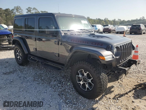 2021 Jeep Wrangler Unlimited Rubicon with VIN 1C4HJXFG6MW764208, listed as a Copart auction lot 49484545 with 47,345 mi miles and Salvage Title. Bid and sale history available at DreamBid. Image 4.