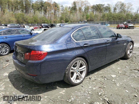 2014 BMW 5 Series 528i xDrive with VIN WBA5A7C55ED616499, listed as a Copart auction lot 51789385 with 136,122 mi miles and Salvage Title. Bid and sale history available at DreamBid. Image 3.