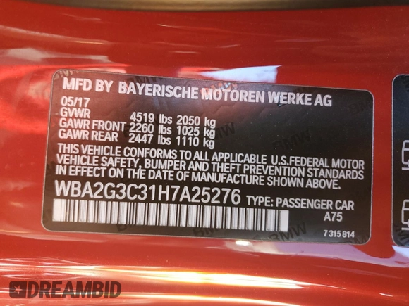 2017 BMW 2 Series M240i xDrive with VIN WBA2G3C31H7A25276, listed as a Copart auction lot 83619164 with 70,234 mi miles and Clean Title. Bid and sale history available at carsss.com. Image 13.