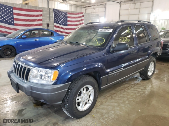 2002 Jeep Grand Cherokee Laredo with VIN 1J8GW48S92C197903, listed as a Copart auction lot 70524292 with 152,286 mi miles and Non Repairable. Bid and sale history available at carsss.com. Image 2.