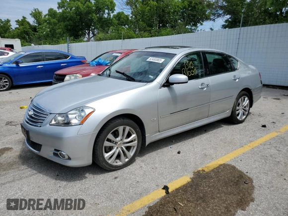 2008 Infiniti M with VIN JNKAY01F98M656586, listed as a Copart auction lot 62480865 with Not provided miles and Salvage title. Bid and sale history available at DreamBid. Image 1.