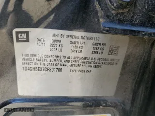 2012 Buick LaCrosse Premium 3 with VIN 1G4GH5E37CF201706, listed as a Copart auction lot 82380344 with 153,935 mi miles and Salvage Title. Bid and sale history available at carsss.com. Image 12.