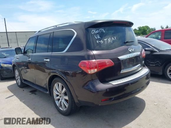 2013 Infiniti QX56 with VIN JN8AZ2NE9D9060178, listed as a IAAI auction lot 42058533 with 139,267 mi miles. Bid and sale history available at carsss.com. Image 3.