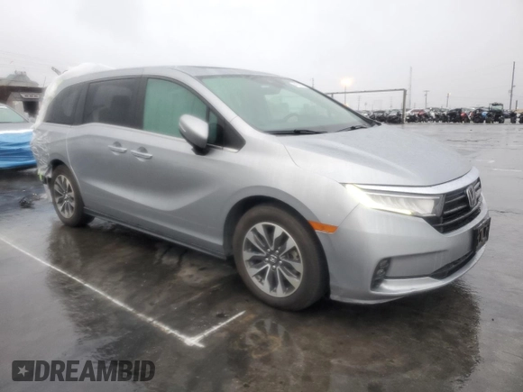 2021 Honda Odyssey EX-L with VIN 5FNRL6H74MB010119, listed as a Copart auction lot 44218835 with 39,350 mi miles and Salvage Title. Bid and sale history available at DreamBid. Image 4.