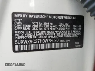 2017 BMW X3 xDrive28i z VIN 5UXWX9C37H0W78030, wystawiony jako Copart lot #45207215 z przebiegiem 75 345 mil mil oraz Czysty tytuł • Clean title. Historia ofert i sprzedaży dostępna na DreamBid. Obrazek 13.