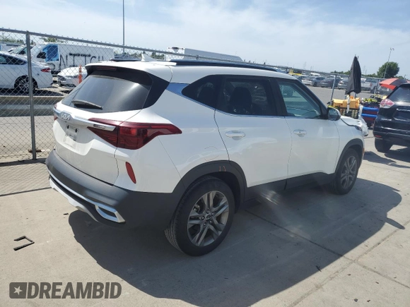 2023 Kia Seltos S with VIN KNDEU2AA7P7372238, listed as a Copart auction lot 57403305 with 42,489 mi miles and Salvage title. Bid and sale history available at DreamBid. Image 3.