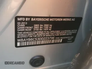 2013 BMW 7 Series 750i xDrive z VIN WBAYB6C53DD223796, wystawiony jako Copart lot #79402144 z przebiegiem 144 125 mil mil oraz Czysty tytuł • Clean title. Historia ofert i sprzedaży dostępna na DreamBid. Obrazek 12.