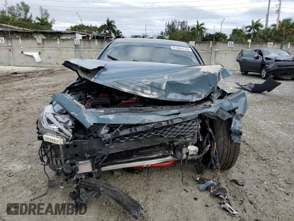 2021 Infiniti Q50 Red Sport 400 with VIN JN1FV7DP7MM850365, listed as a Copart auction lot 41923735 with 71,614 mi miles and Non Repairable. Bid and sale history available at DreamBid. Image 5.