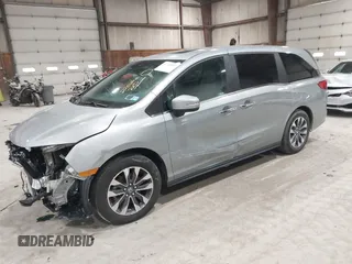 2024 Honda Odyssey EX-L with VIN 5FNRL6H68RB058253, listed as a IAAI auction lot 41721587 with 22,522 mi miles and . Bid and sale history available at DreamBid. Image 2.