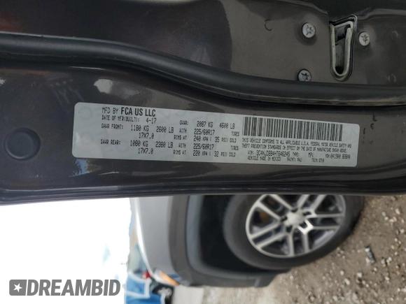 2017 Jeep Compass Latitude with VIN 3C4NJDBB4HT646245, listed as a Copart auction lot 49741915 with 106,710 mi miles and Salvage Title. Bid and sale history available at carsss.com. Image 13.