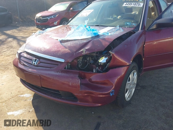 2003 Honda Civic LX with VIN 2HGES16503H573295, listed as a IAAI auction lot 41653528 with 55,866 mi miles and . Bid and sale history available at DreamBid. Image 13.