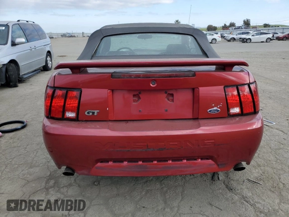 2003 Ford Mustang GT Deluxe with VIN 1FAFP45X13F412731, listed as a Copart auction lot 43479025 with 196,519 mi miles and Salvage Title. Bid and sale history available at carsss.com. Image 6.