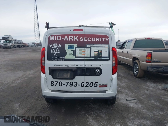 2017 Ram ProMaster City Cargo Van Tradesman SLT with VIN ZFBERFBBXH6D54040, listed as a IAAI auction lot 41364731 with 191,707 mi miles. Bid and sale history available at carsss.com. Image 16.
