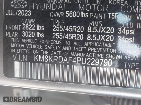 2023 Hyundai Ioniq 5 Limited z VIN KM8KRDAF4PU229790, wystawiony jako IAAI lot #42280664 z przebiegiem 14 902 mil mil oraz . Historia ofert i sprzedaży dostępna na DreamBid. Obrazek 9.