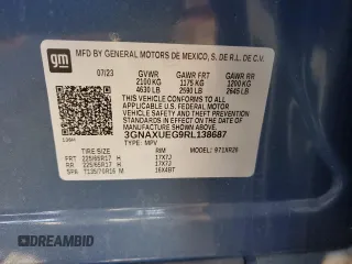2024 Chevrolet Equinox LT with VIN 3GNAXUEG9RL138687, listed as a Copart auction lot 47058015 with 10,509 mi miles and Salvage Title. Bid and sale history available at DreamBid. Image 13.