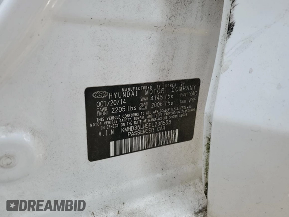 2015 Hyundai Elantra GT with VIN KMHD35LH5FU238558, listed as a Copart auction lot 74488844 with 56,934 mi miles and Salvage Title. Bid and sale history available at carsss.com. Image 14.