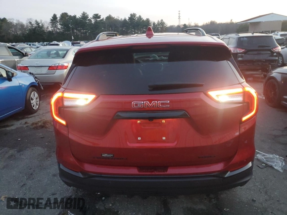 2023 GMC Terrain SLT with VIN 3GKALVEG2PL122195, listed as a Copart auction lot 86747984 with 9,185 mi miles and Salvage Title. Bid and sale history available at carsss.com. Image 6.