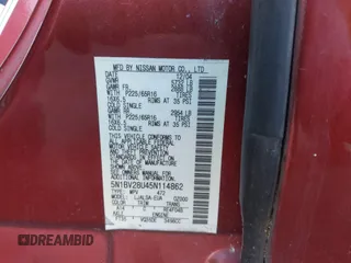 2005 Nissan Quest SE with VIN 5N1BV28U45N114862, listed as a IAAI auction lot 41763820 with 208,966 mi miles. Bid and sale history available at carsss.com. Image 9.