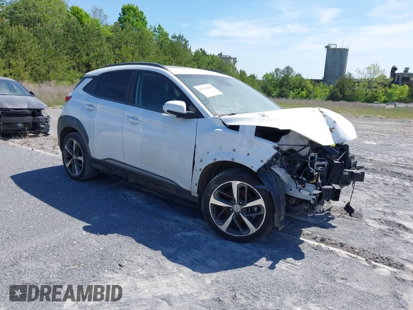 2021 Hyundai Kona Limited with VIN KM8K33A59MU731645, listed as a IAAI auction lot 41610100 with 33,572 mi miles. Bid and sale history available at carsss.com. Image 1.