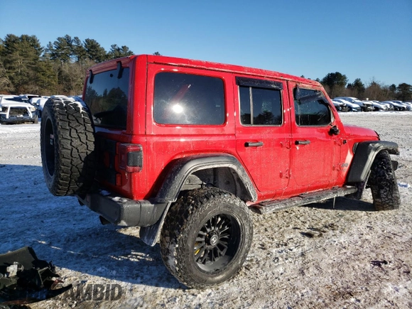2021 Jeep Wrangler Unlimited Sport S with VIN 1C4HJXDG7MW509859, listed as a Copart auction lot 42185545 with 41,805 mi miles and Salvage Title. Bid and sale history available at carsss.com. Image 3.