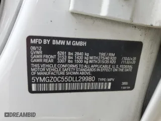 2013 BMW X6 M with VIN 5YMGZ0C55DLL29980, listed as a Copart auction lot 70687694 with 131,842 mi miles and Salvage Title. Bid and sale history available at carsss.com. Image 12.