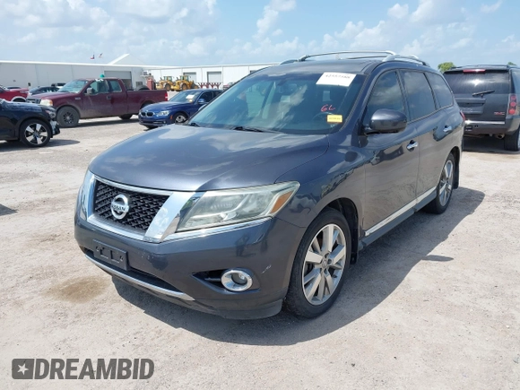 2014 Nissan Pathfinder SL z VIN 5N1AR2MN7EC607770, wystawiony jako IAAI lot #42557588 z przebiegiem 151 672 mil mil oraz . Historia ofert i sprzedaży dostępna na DreamBid. Obrazek 2.