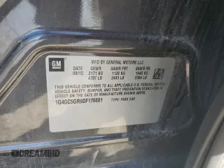2013 Buick LaCrosse Leather with VIN 1G4GC5GR9DF176681, listed as a Copart auction lot 53617395 with 171,269 mi miles and Salvage title. Bid and sale history available at DreamBid. Image 12.