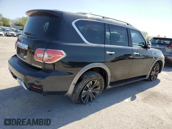 2017 Nissan Armada Platinum with VIN JN8AY2NE3H9706565, listed as a Copart auction lot 52124855 with 126,592 mi miles and Clean Title. Bid and sale history available at carsss.com. Image 3.