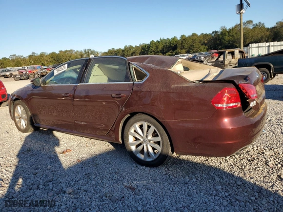2012 Volkswagen Passat SE with VIN 1VWBH7A35CC051285, listed as a Copart auction lot 75845524 with 95,540 mi miles and Salvage Title. Bid and sale history available at carsss.com. Image 2.