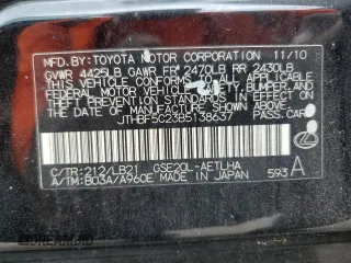 2011 Lexus IS 250 с VIN JTHBF5C23B5138637, выставлен на аукционе Copart как лот 55425285 с пробегом 270 054 миль миль и Чистый • Clean title. История ставок и продаж доступна на DreamBid. Изображение 12.