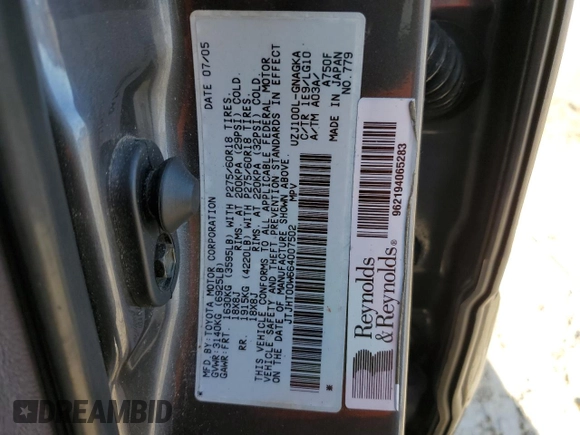2006 Lexus LX 470 z VIN JTJHT00W664007502, wystawiony jako Copart lot #47871885 z przebiegiem 172 552 mil mil oraz Szkoda całkowita • Salvage title. Historia ofert i sprzedaży dostępna na DreamBid. Obrazek 13.