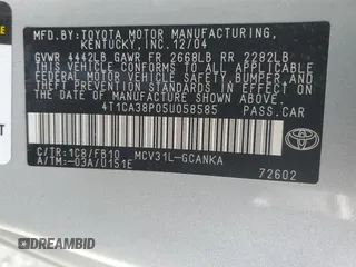 2005 Toyota Solara SE with VIN 4T1CA38P05U058585, listed as a Copart auction lot 75894714 with 176,597 mi miles and Salvage Title. Bid and sale history available at DreamBid. Image 13.