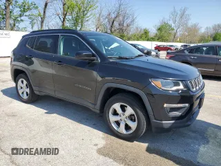 2018 Jeep Compass Altitude with VIN 3C4NJDBBXJT220422, listed as a Copart auction lot 53780225 with 93,004 mi miles and Salvage title. Bid and sale history available at DreamBid. Image 4.