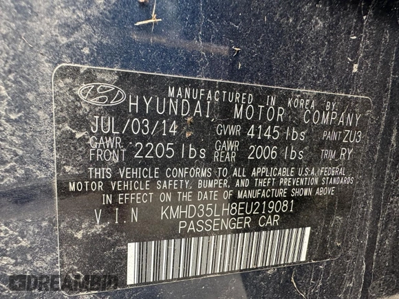 2014 Hyundai Elantra GT with VIN KMHD35LH8EU219081, listed as a Copart auction lot 74579264 with 126,433 mi miles and Clean Title. Bid and sale history available at carsss.com. Image 10.