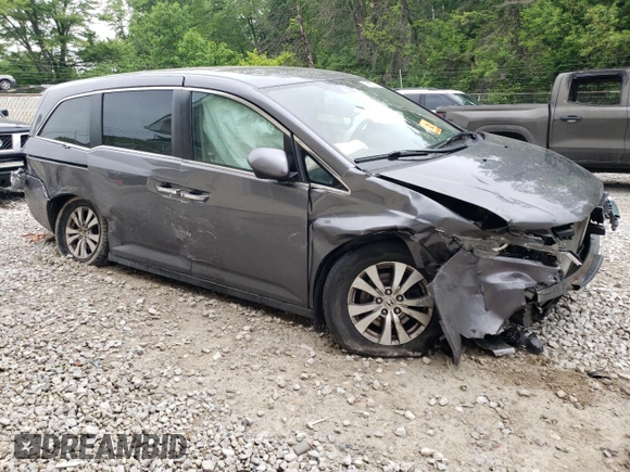 2014 Honda Odyssey EX-L with VIN 5FNRL5H69EB125480, listed as a Copart auction lot 59988475 with Not provided miles and Salvage title. Bid and sale history available at DreamBid. Image 4.