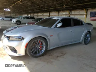2020 Dodge Charger Scat Pack Widebody z VIN 2C3CDXGJ6LH185703, wystawiony jako Copart lot #52411985 z przebiegiem 47 136 mil mil oraz Szkoda całkowita • Salvage title. Historia ofert i sprzedaży dostępna na DreamBid. Obrazek 1.