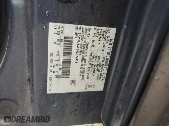 2004 Ford Expedition Special Service with VIN 1FMPU16L24LA74918, listed as a Copart auction lot 60278905 with 191,975 mi miles and Salvage title. Bid and sale history available at DreamBid. Image 14.
