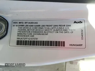 2016 Audi A3 1.8T Premium with VIN WAUA7GFF1G1075781, listed as a Copart auction lot 73407244 with 97,346 mi miles and Salvage Title. Bid and sale history available at carsss.com. Image 12.