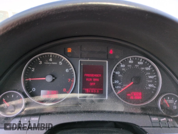 2007 Audi A4 2.0T with VIN WAUDF78EX7A024896, listed as a Copart auction lot 59593995 with 151,980 mi miles and Salvage title. Bid and sale history available at DreamBid. Image 9.