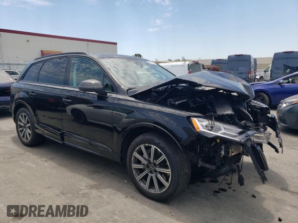 2022 Audi Q7 Premium Plus with VIN WA1LJBF75ND010480, listed as a Copart auction lot 59338214 with 14,851 mi miles and Salvage title. Bid and sale history available at DreamBid. Image 4.