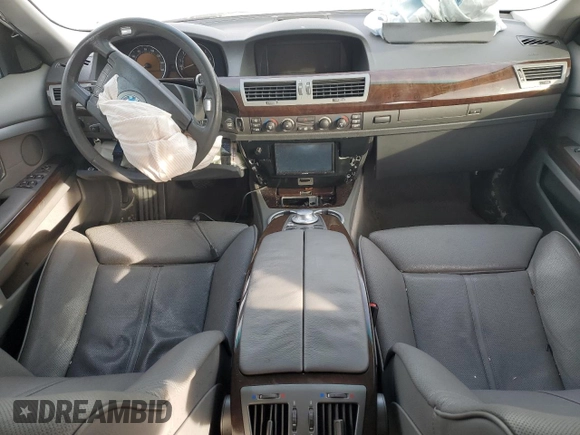 2005 BMW 7 Series 745Li with VIN WBAGN63535DS59721, listed as a Copart auction lot 45388375 with 128,329 mi miles and Salvage title. Bid and sale history available at DreamBid. Image 8.