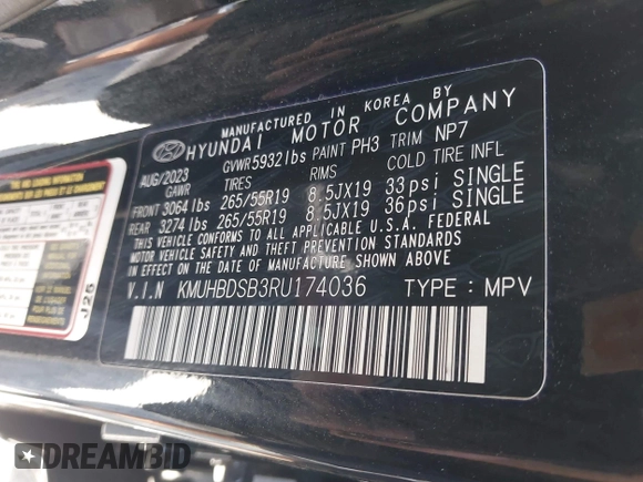 2024 Genesis GV80 with VIN KMUHBDSB3RU174036, listed as a IAAI auction lot 41992632 with 40,352 mi miles and . Bid and sale history available at DreamBid. Image 9.