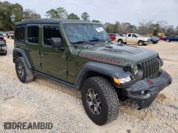 2022 Jeep Wrangler Unlimited Rubicon with VIN 1C4HJXFN1NW176037, listed as a Copart auction lot 44835045 with 36,043 mi miles and Salvage title. Bid and sale history available at DreamBid. Image 4.