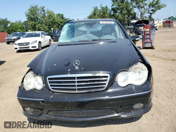2007 Mercedes-Benz C 230 Sport with VIN WDBRF52H67A948136, listed as a Copart auction lot 62162335 with Not provided miles and Salvage title. Bid and sale history available at DreamBid. Image 5.