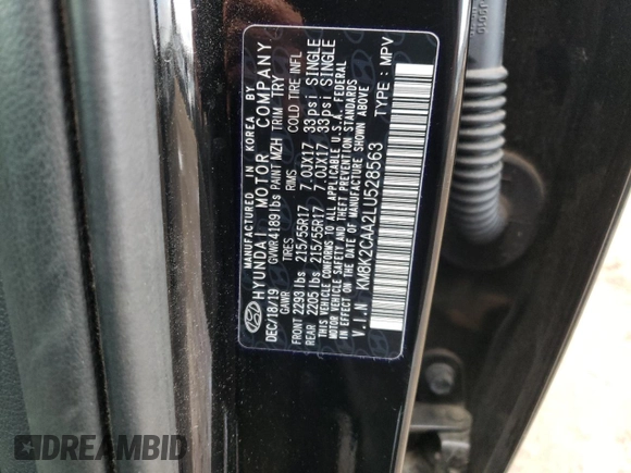2020 Hyundai Kona SEL with VIN KM8K2CAA2LU528563, listed as a Copart auction lot 67182031 with 16,122 mi miles. Bid and sale history available at carsss.com. Image 10.