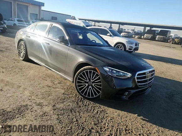 2022 Mercedes-Benz S-Class S 500 with VIN W1K6G6DB1NA147018, listed as a Copart auction lot 87964755 with 34,513 mi miles and Salvage Title. Bid and sale history available at carsss.com. Image 10.